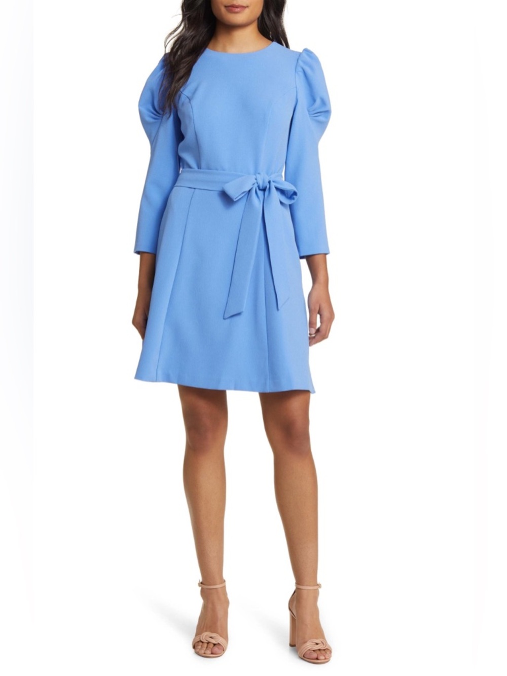 NEW Eliza J Dress tie belt A-line blue size 6